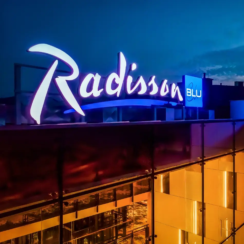 LED-Leuchtbuchstaben, Radisson Blu Hotel